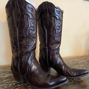 CORRAL Womens Grand Ole Opry Chocolate Black Western Cowboy Boots Size 7